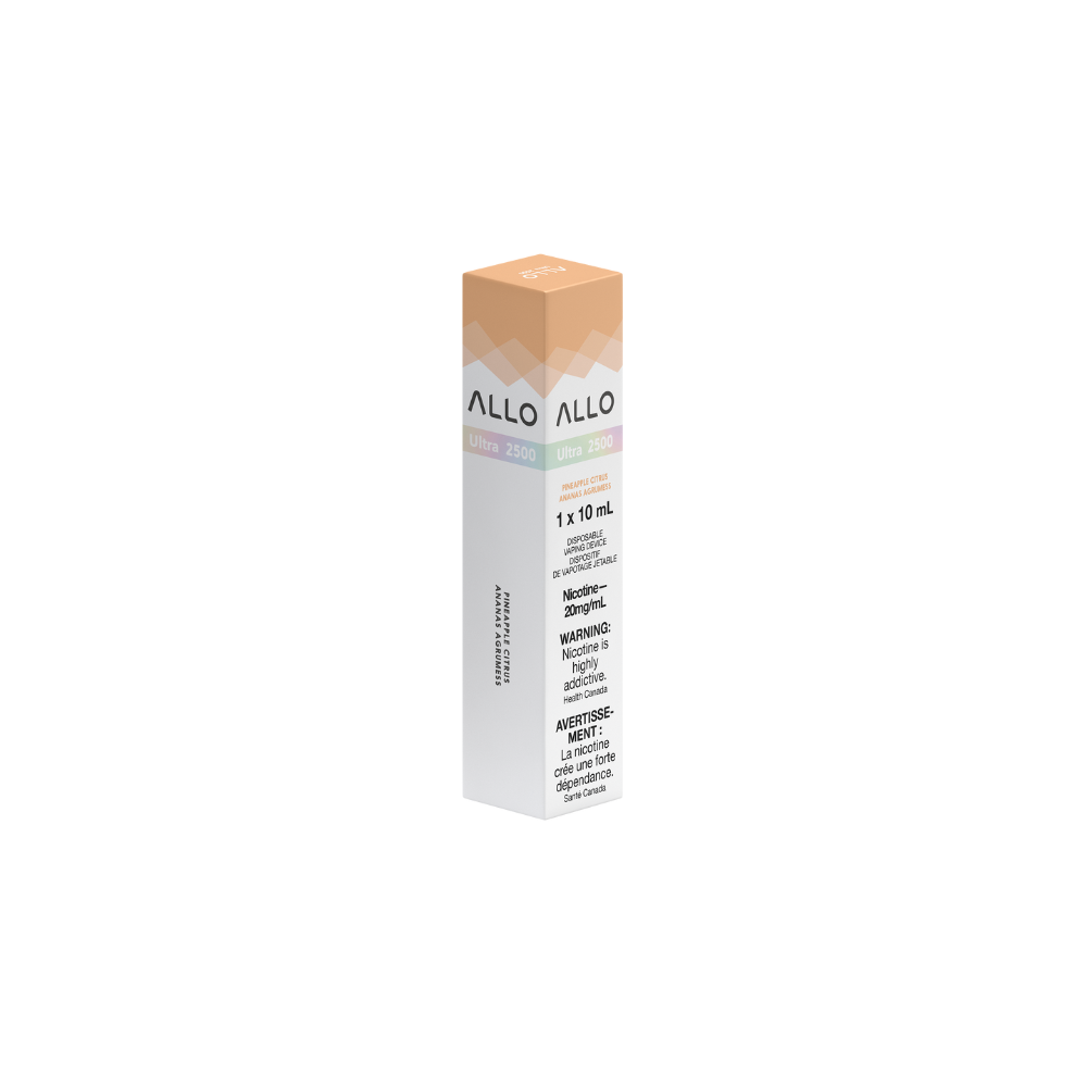 Allo Ultra 2500 Puffs Pineapple Citrus Rechargeable Disposable Vape 20Mg