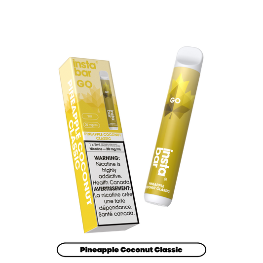 Insta Bar Go 1200 bouffées - Vape jetable Classique Ananas Noix de Coco 20Mg