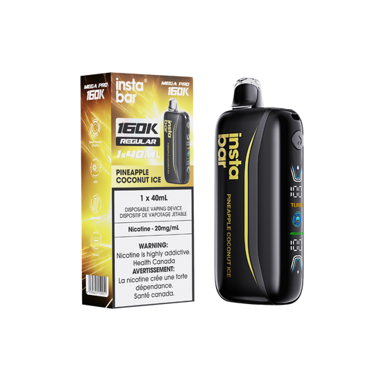 Insta Bar 160K – Vape jetable rechargeable au goût ananas et noix de coco, 20 mg