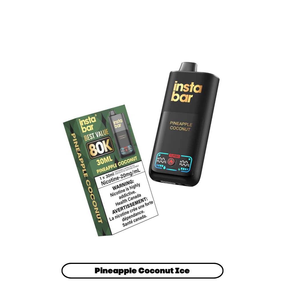 Insta Bar 80K Puffs - Pineapple Coconut Rechargeable Disposable Vape 20Mg