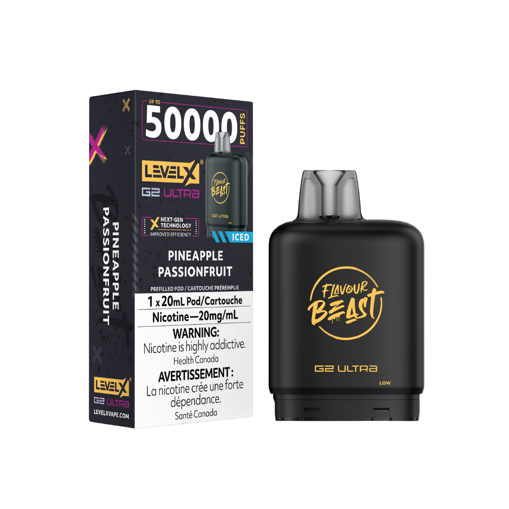 Flavour Beast Level X G2 Ultra 50K (Prefilled Pods) -  Pineapple Passionfruit Iced