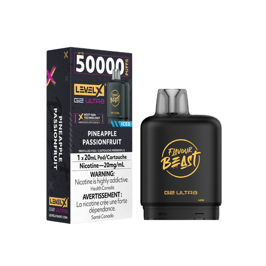Flavour Beast Level X G2 Ultra 50K (Prefilled Pods) -  Pineapple Passionfruit Iced