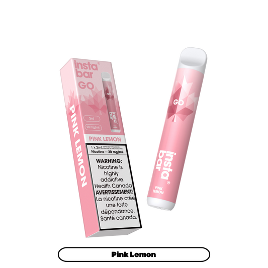 Insta Bar Go 1200 bouffées - Vape jetable Citron Rose 20Mg