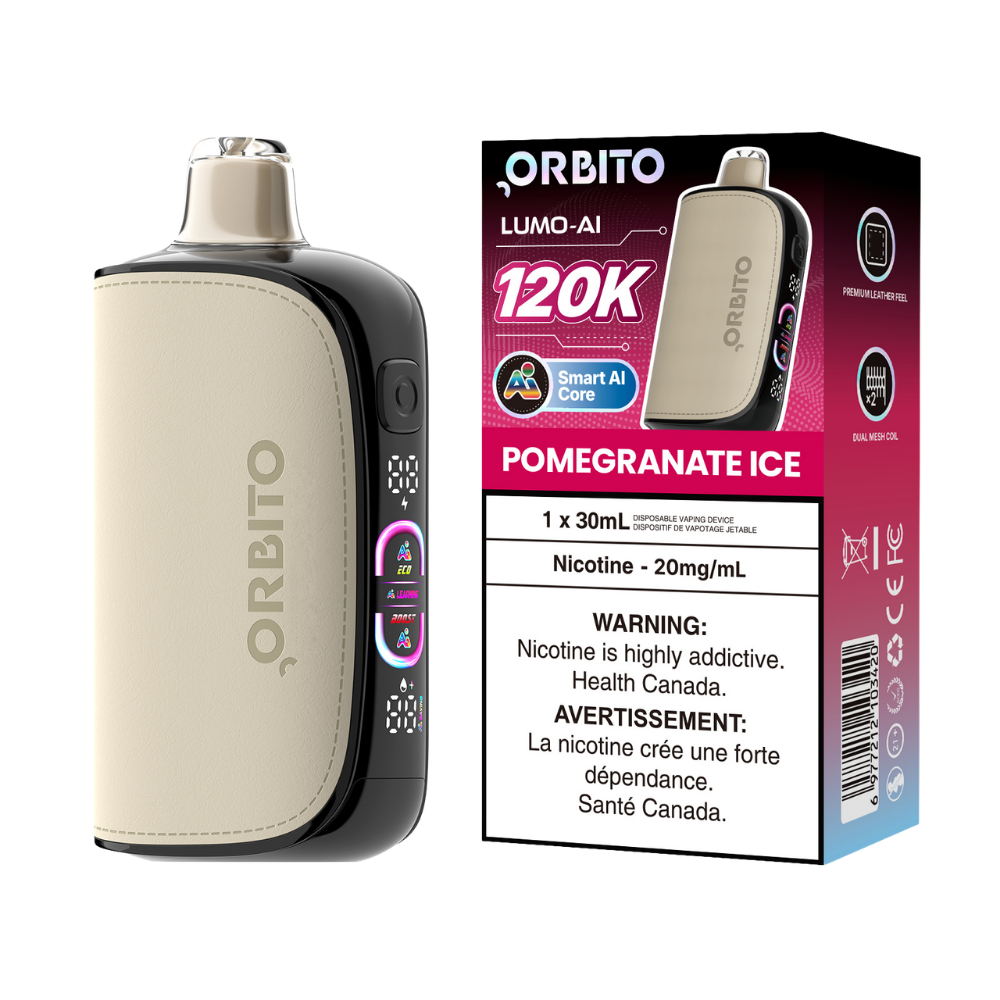 Orbito Lumo AI 120 000 bouffées Vape jetable rechargeable Grenade Glacée 20 mg