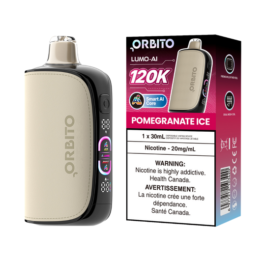 Orbito Lumo AI 120 000 bouffées Vape jetable rechargeable Grenade Glacée 20 mg