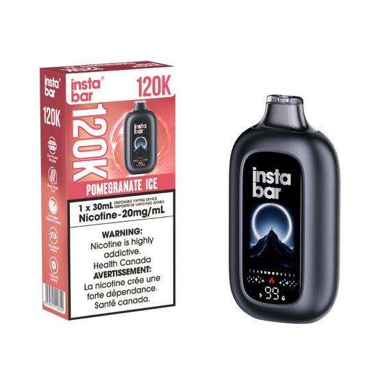 Insta Bar 120K - Vape jetable rechargeable Grenade Glacée 20 mg