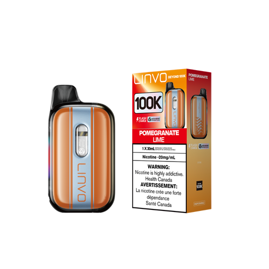 Linvo Beyond 100K - Pomegranate Lime Adjustable Wattage Rechargeable Disposable Vape 20Mg