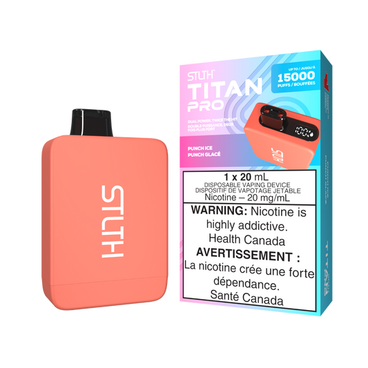 STLTH Titan 15K bouffées Punch Glacé cigarette électronique jetable rechargeable 20 mg