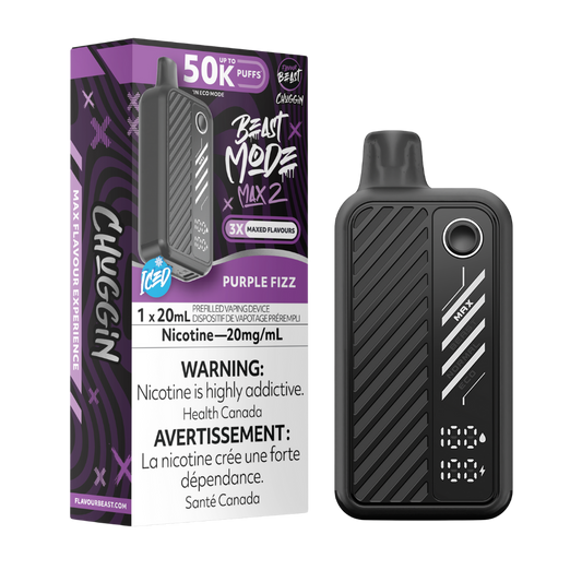 Flavour Beast Mode Max 2 50K bouffées Fizz violet glacé Vape jetable rechargeable 20Mg