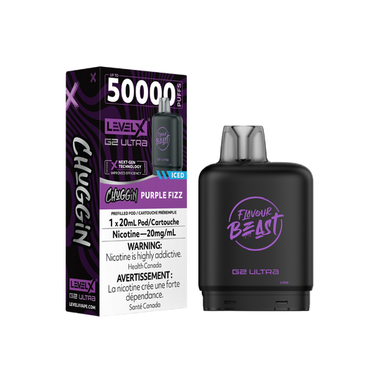 Flavour Beast Level X G2 Ultra 50K (Prefilled Pods) - Purple Fizz Iced