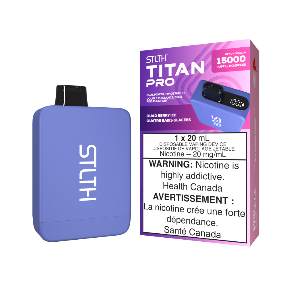 STLTH Titan Pro 15K Puffs Quad Berry Ice Rechargeable Disposable Vape 20Mg