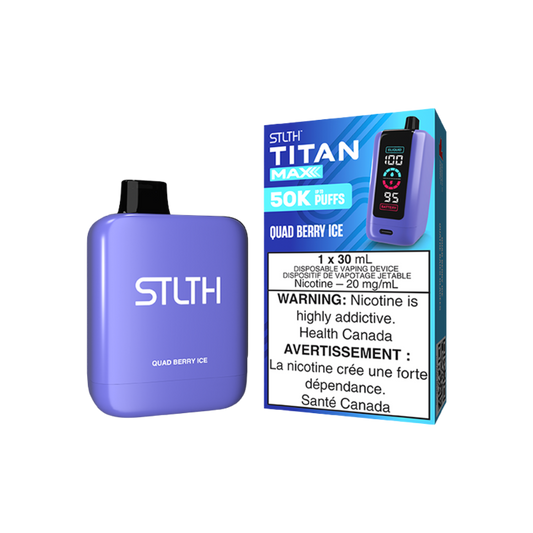 STLTH Titan Max 50K bouffées Vape jetable rechargeable - Glace aux quatre baies 20 mg