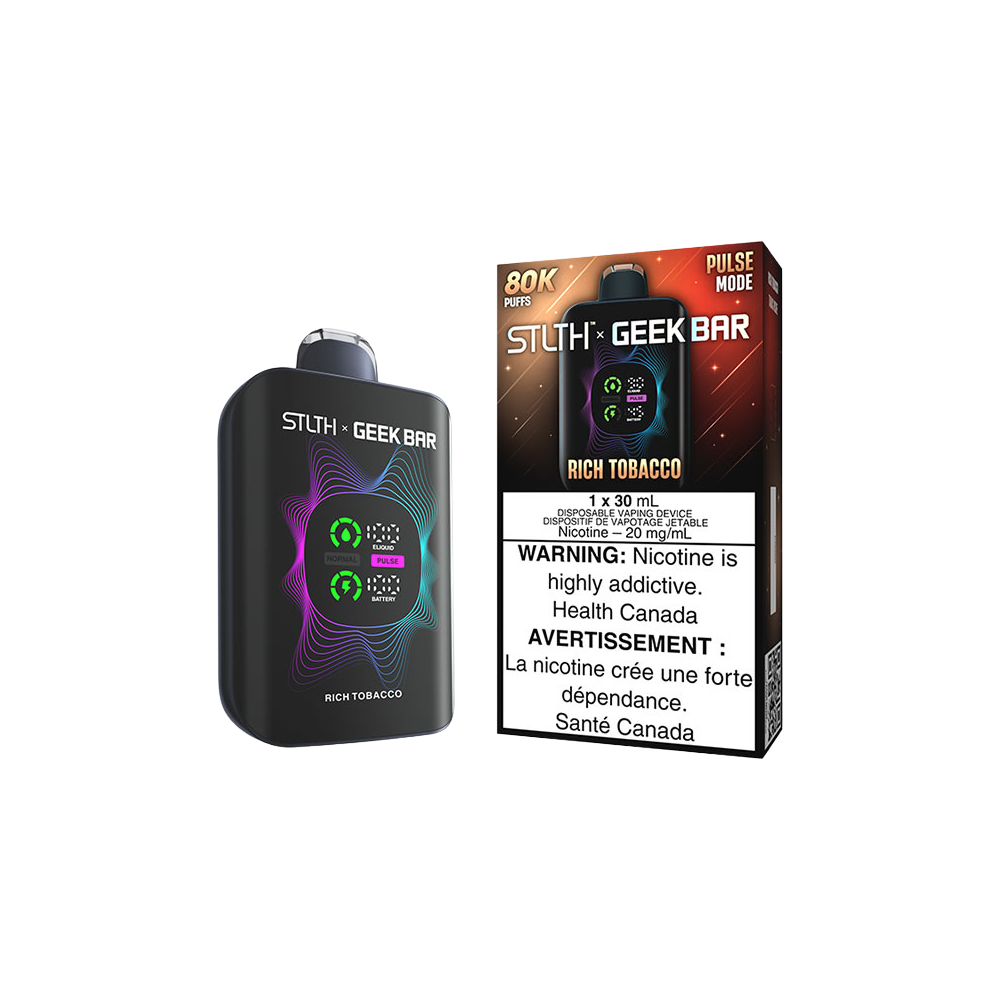 Stlth X Geek Bar - Vape jetable rechargeable Tabac Riche 20 mg