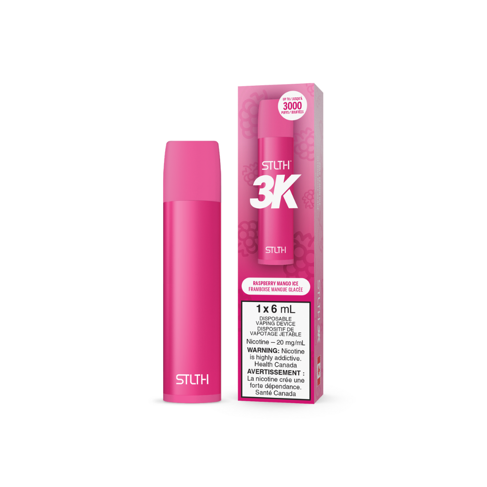 STLTH 3K Puffs Raspberry Mango Ice Rechargeable Disposable Vape 20Mg