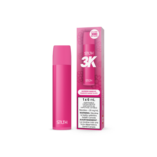 STLTH 3K Puffs Raspberry Mango Ice Rechargeable Disposable Vape 20Mg