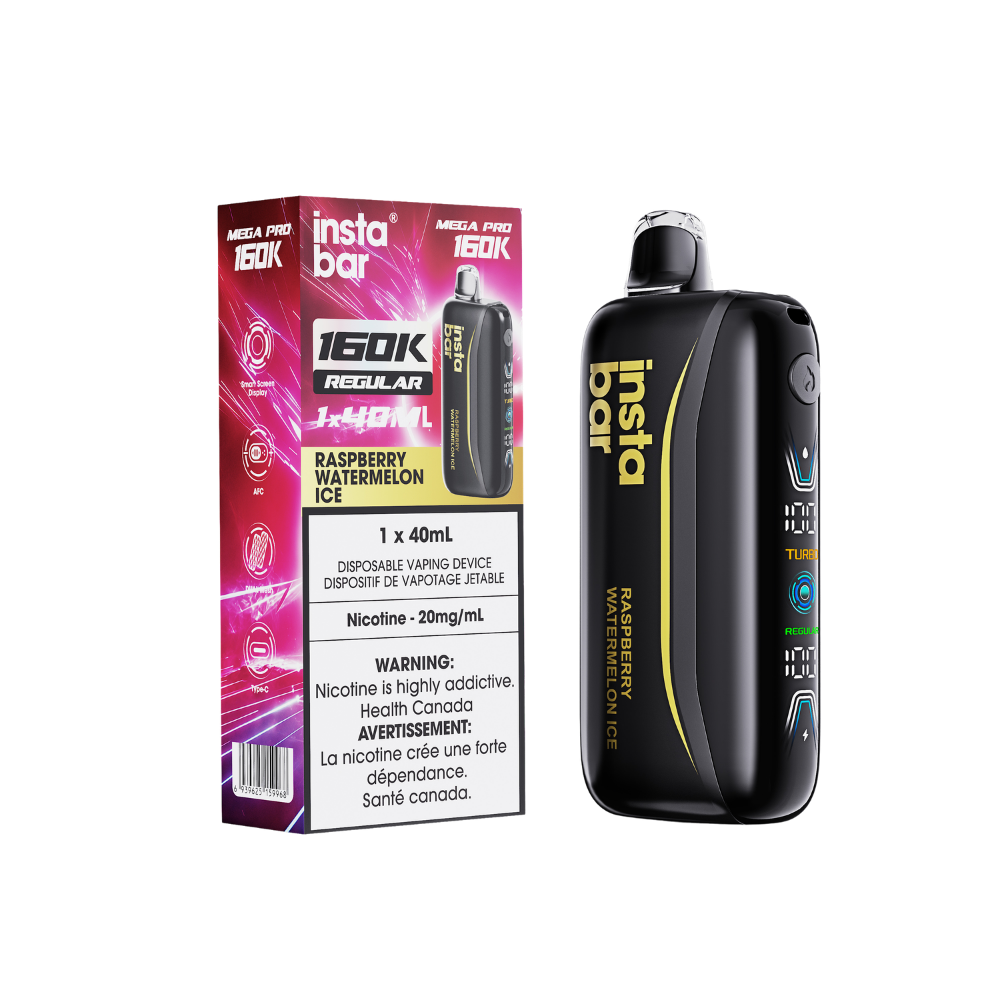 Insta Bar 160K - Raspberry Watermelon Ice Rechargeable Disposable Vape 20Mg