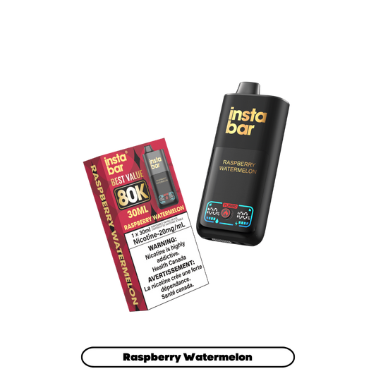 Insta Bar 80K Puffs - Raspberry Watermelon Rechargeable Disposable Vape 20Mg