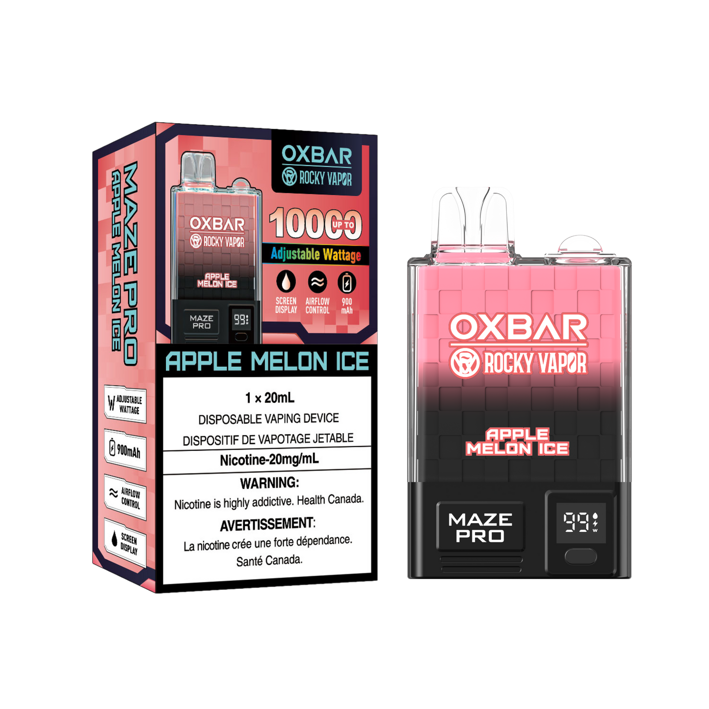 Rocky Vapor Oxbar Maze Pro - Glace Pomme Melon