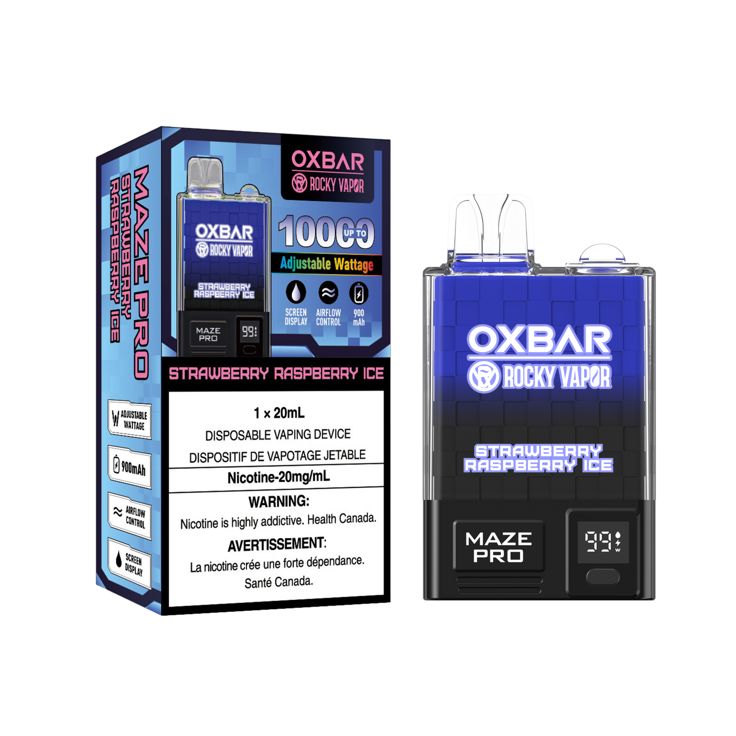 Rocky Vapor Oxbar Maze Pro - Glace Fraise Framboise