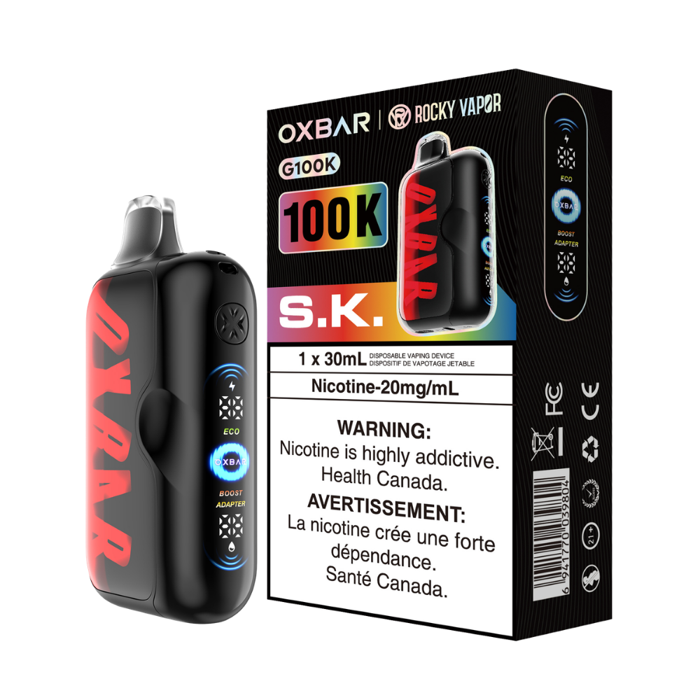 Oxbar Rocky Vapor G100k S.K. Vape jetable rechargeable 20 mg