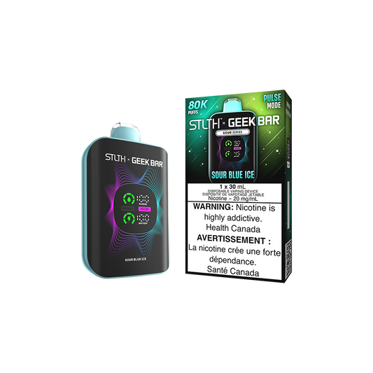 Stlth X Geek Bar - Vape jetable rechargeable Glace Bleue Acidulée 20 mg