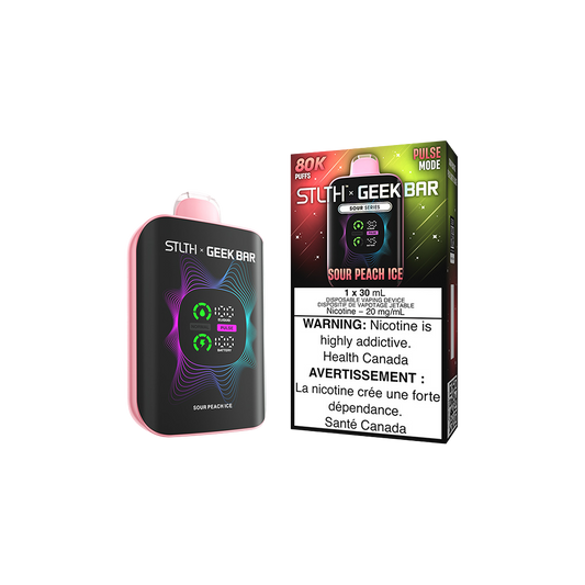 Stlth X Geek Bar - Vape jetable rechargeable Saveur Pêche Acidulée Glacée 20 mg