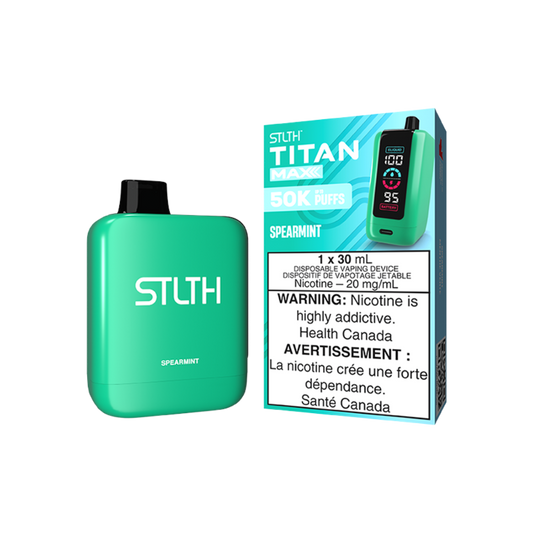 STLTH Titan Max 50K bouffées Vape jetable rechargeable à la Menthe verte 20 mg