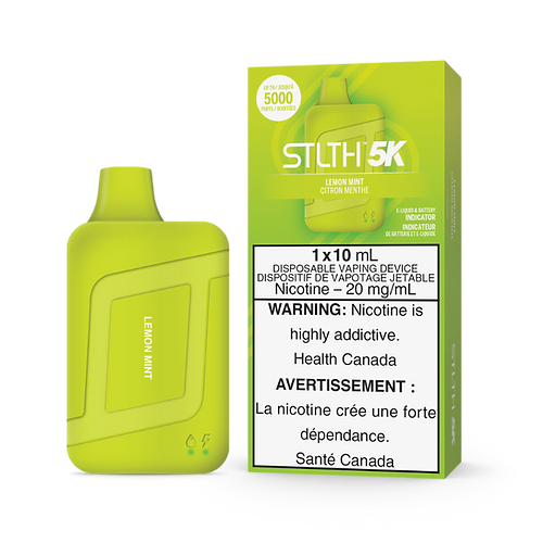 STLTH 5K Puffs Cigarette électronique jetable rechargeable au citron et à la menthe 20 mg