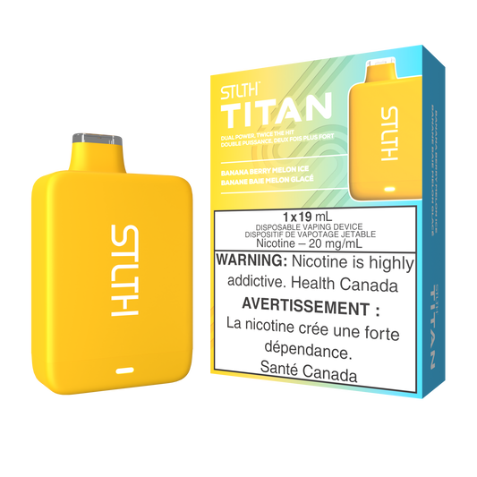 STLTH Titan 10K 10K Puffs Banane Baie Melon Glace Vape Jetable Rechargeable 20Mg