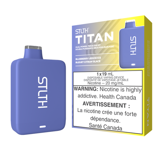 STLTH Titan 10K 10K Puffs Vape jetable rechargeable Blueberry Lemon Ice 20 mg