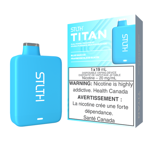 STLTH Titan 10K 10K Puffs Vape jetable rechargeable Blue Razz Ice 20 mg