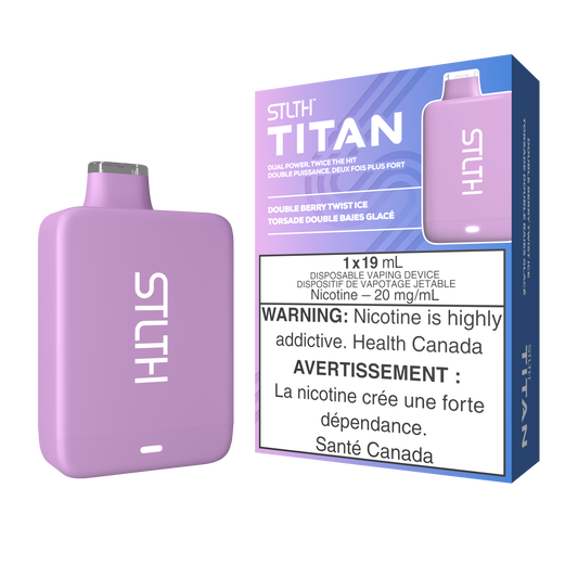 STLTH Titan 10K 10K Puffs Double Berry Twist Ice Vape jetable rechargeable 20 mg