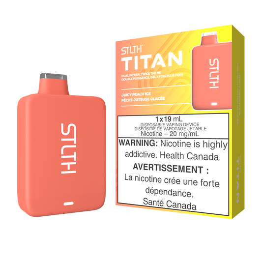 STLTH Titan 10K 10K Puffs Juicy Peach Ice Vape jetable rechargeable 20 mg