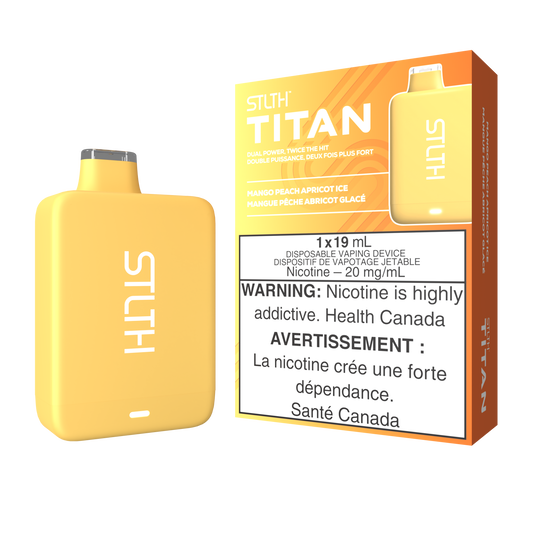 STLTH Titan 10K 10K Puffs Mangue Pêche Abricot Glace Vape Jetable Rechargeable 20Mg