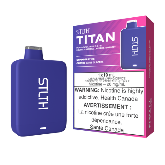 STLTH Titan 10K 10K Puffs Quad Berry Ice Vape jetable rechargeable 20 mg