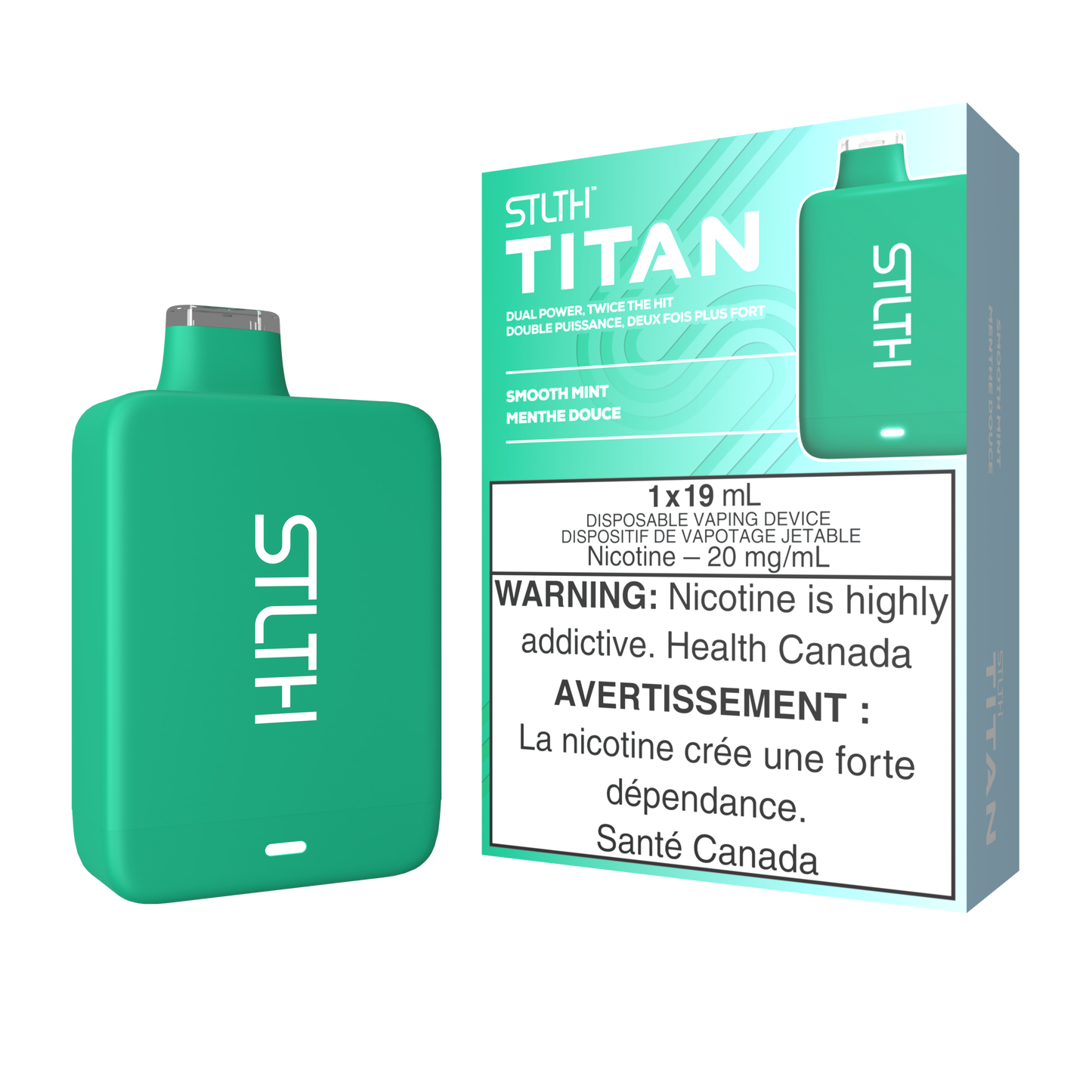 STLTH Titan 10K 10K Puffs Smooth Mint Rechargeable Disposable Vape 20Mg