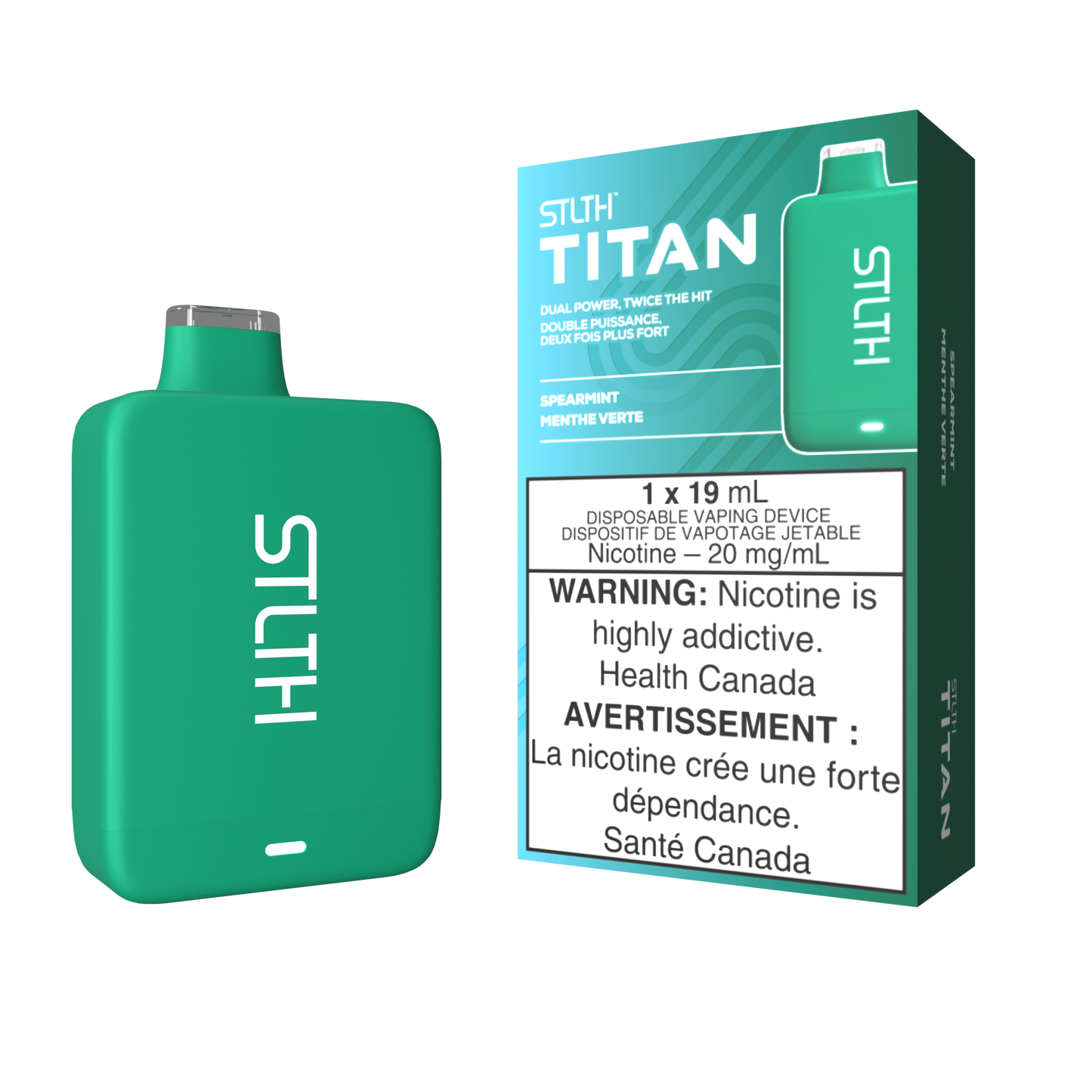 STLTH Titan 10K 10K Puffs Spearmint Rechargeable Disposable Vape  20Mg