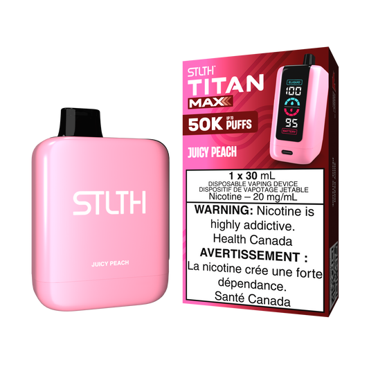 STLTH Titan Max 50K bouffées - Vape jetable rechargeable Pêche Juteuse 20Mg