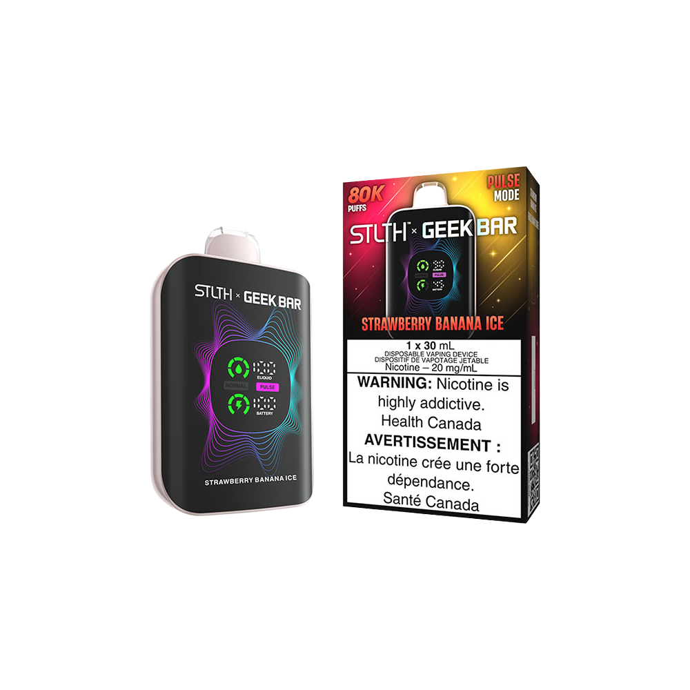 Stlth X Geek Bar - Vape jetable rechargeable Fraise Banane Glacée 20 mg