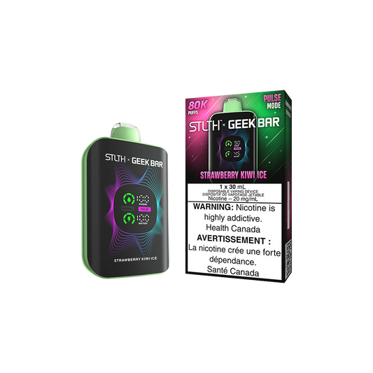 Stlth X Geek Bar - Vape jetable rechargeable Fraise Kiwi Glacé 20Mg