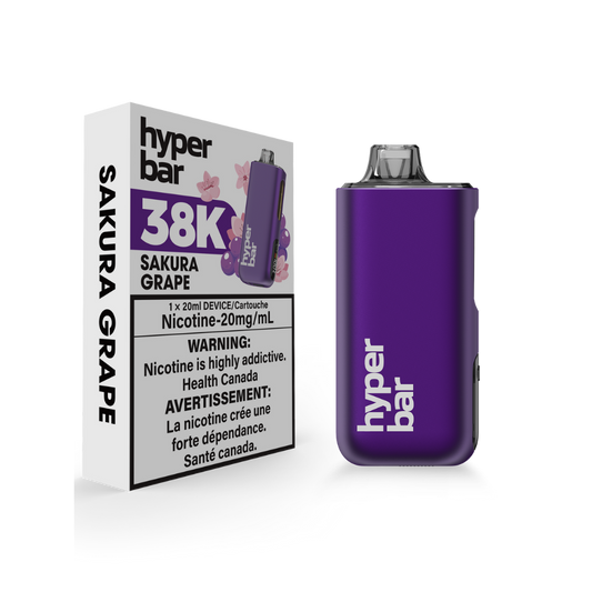 Hyper Bar 38K Puffs Sakura Grape Rechargeable Disposable  20Mg