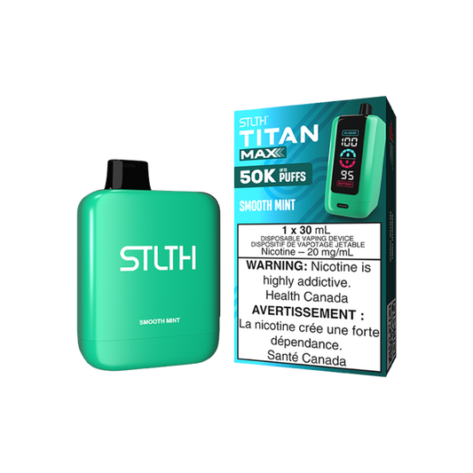 STLTH Titan Max 50K Puffs - Smooth Mint Rechargeable Disposable Vape 20Mg