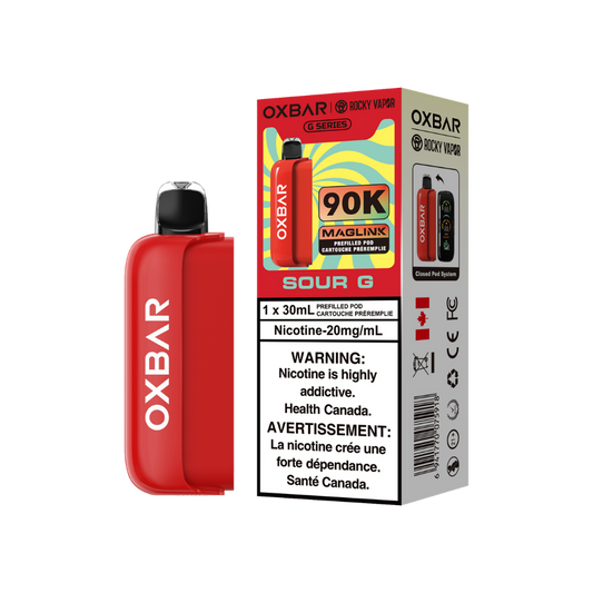 Oxbar Rocky Vapor Maglink Pod 90 000 bouffées - Pods jetables préremplis Pêche Glacée 20 mg