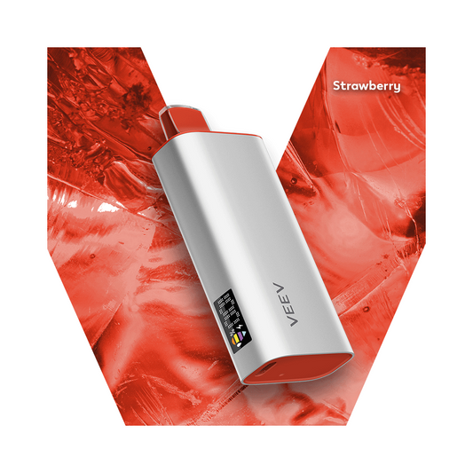 Vape jetable rechargeable VEEV NOW 18 ml, fraise, 8 000 bouffées, 20 mg