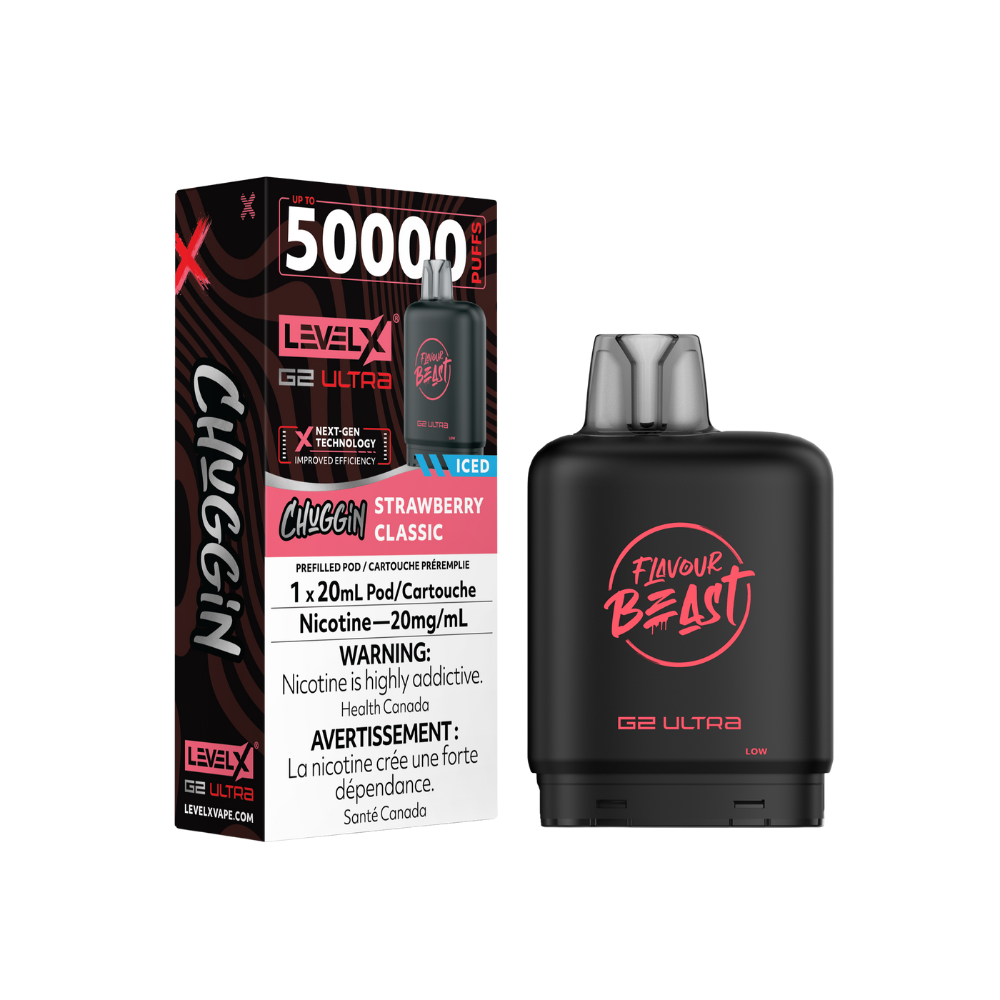 Flavour Beast Level X G2 Ultra 50K (Prefilled Pods) - Strawberry Classic Iced