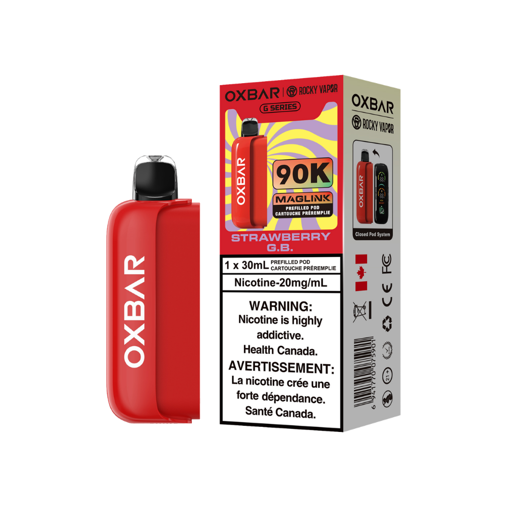 Oxbar Rocky Vapor Maglink Pod 90 000 bouffées - Pods jetables préremplis Pêche Glacée 20 mg