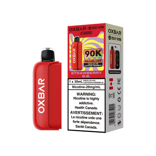 Oxbar Rocky Vapor Maglink Pod 90 000 bouffées - Pods jetables préremplis Pêche Glacée 20 mg