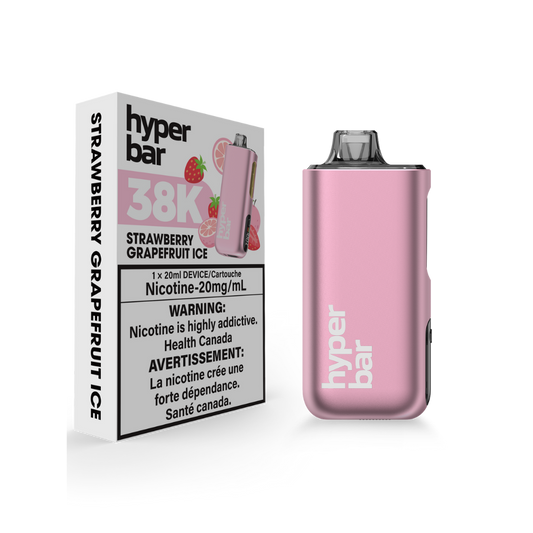 Hyper Bar 38K Puffs Strawberry Grapefruit Ice Rechargeable Disposable 20Mg