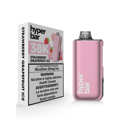 Hyper Bar 38K Bouffées Fraise Pamplemousse Glacé Rechargeable Jetable 20Mg