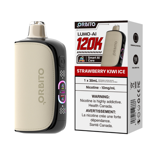 Orbito Lumo AI 120 000 bouffées Fraise Kiwi Glacé Vape jetable rechargeable 10 mg
